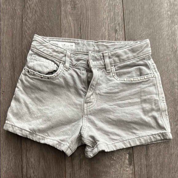 Zara Other - Zara Girls grey studded denim shorts 8
